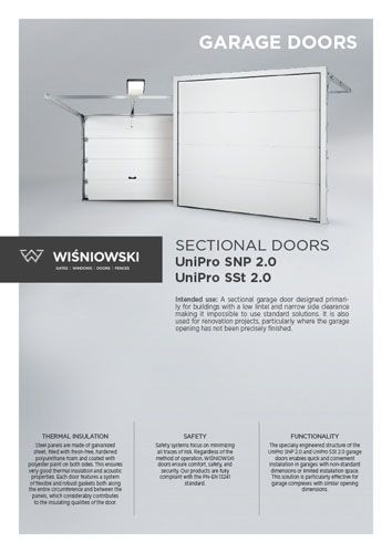 Sectional doors UniPro SNP 2.0, UniPro SSt 2.0