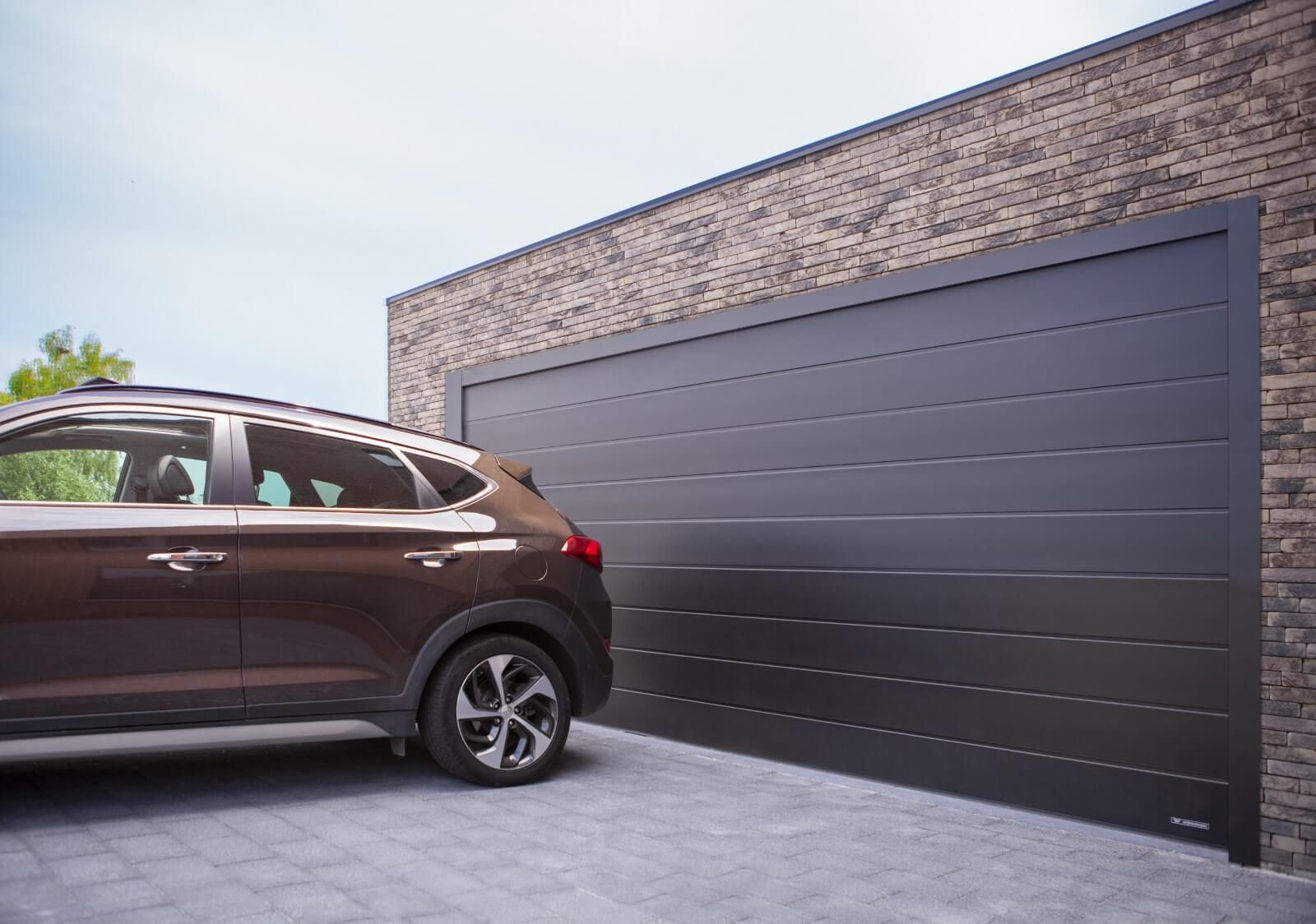 Garage door for modernized buildings