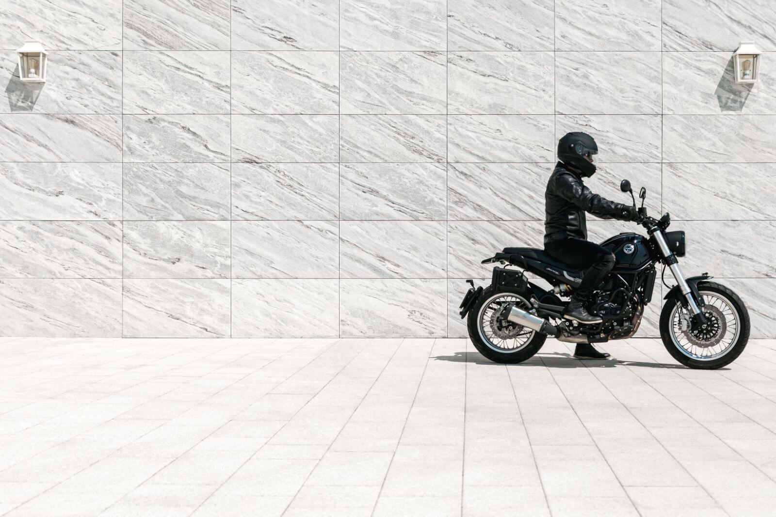 Stone facade garage door
