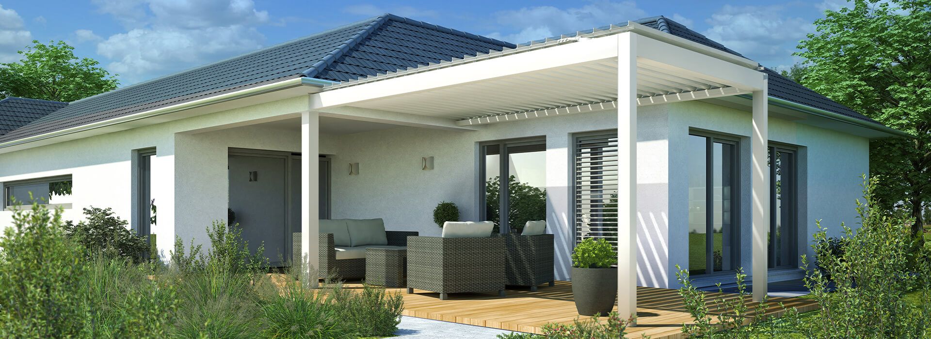 A pergola in the garden