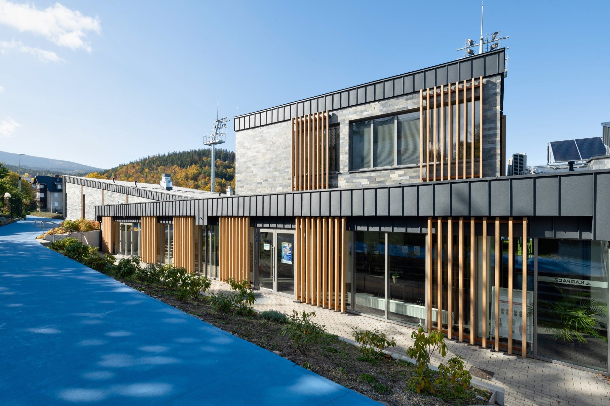 glazed building at the stadium in Karpacz